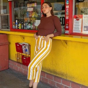 Big Bud Press Size Large Yellow Vintage Stripe Work Pants